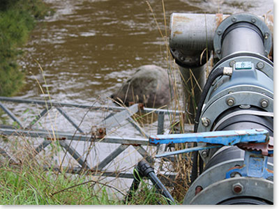 Water pump in creek